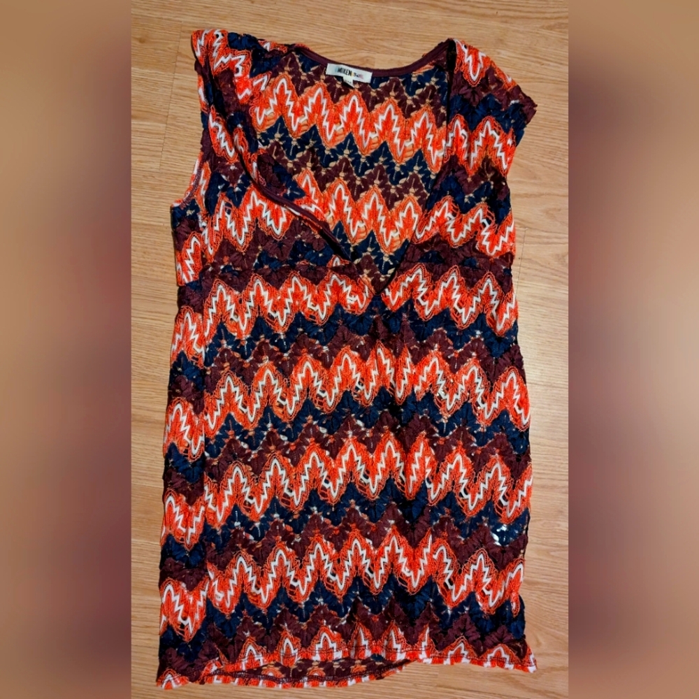 Beach cover up knit medium women's miken swim